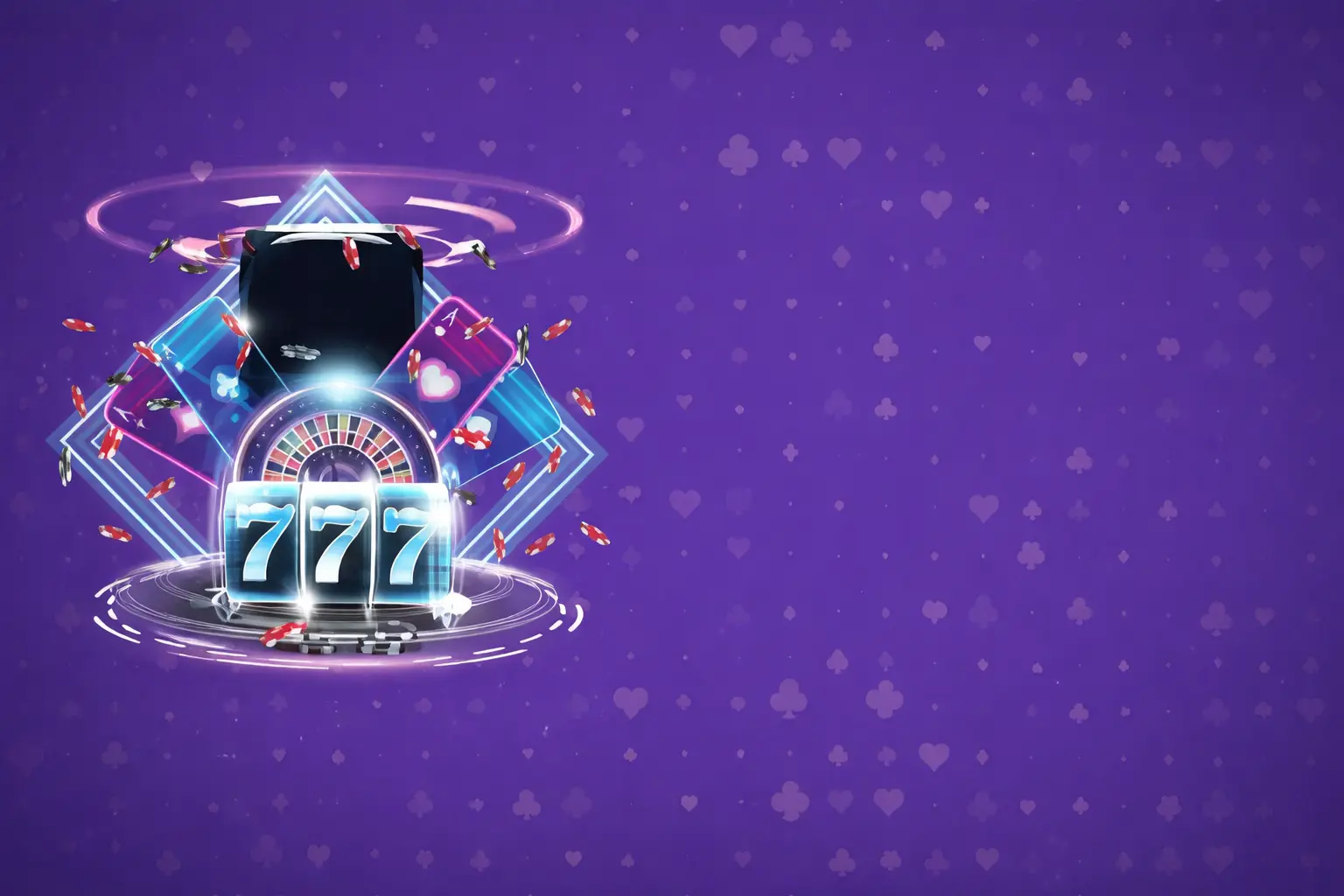 Futuristic casino royale in neon lights